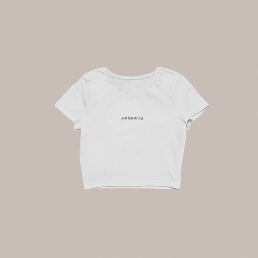 Soft but Strong – Embroidery Baby Tee (240 GSM premium) (white)