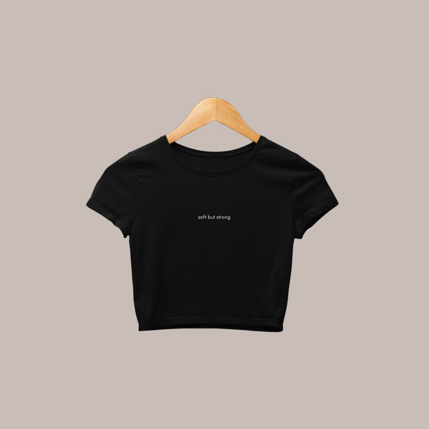 Soft but Strong – Embroidery Baby Tee (240 GSM premium) (BLACK)
