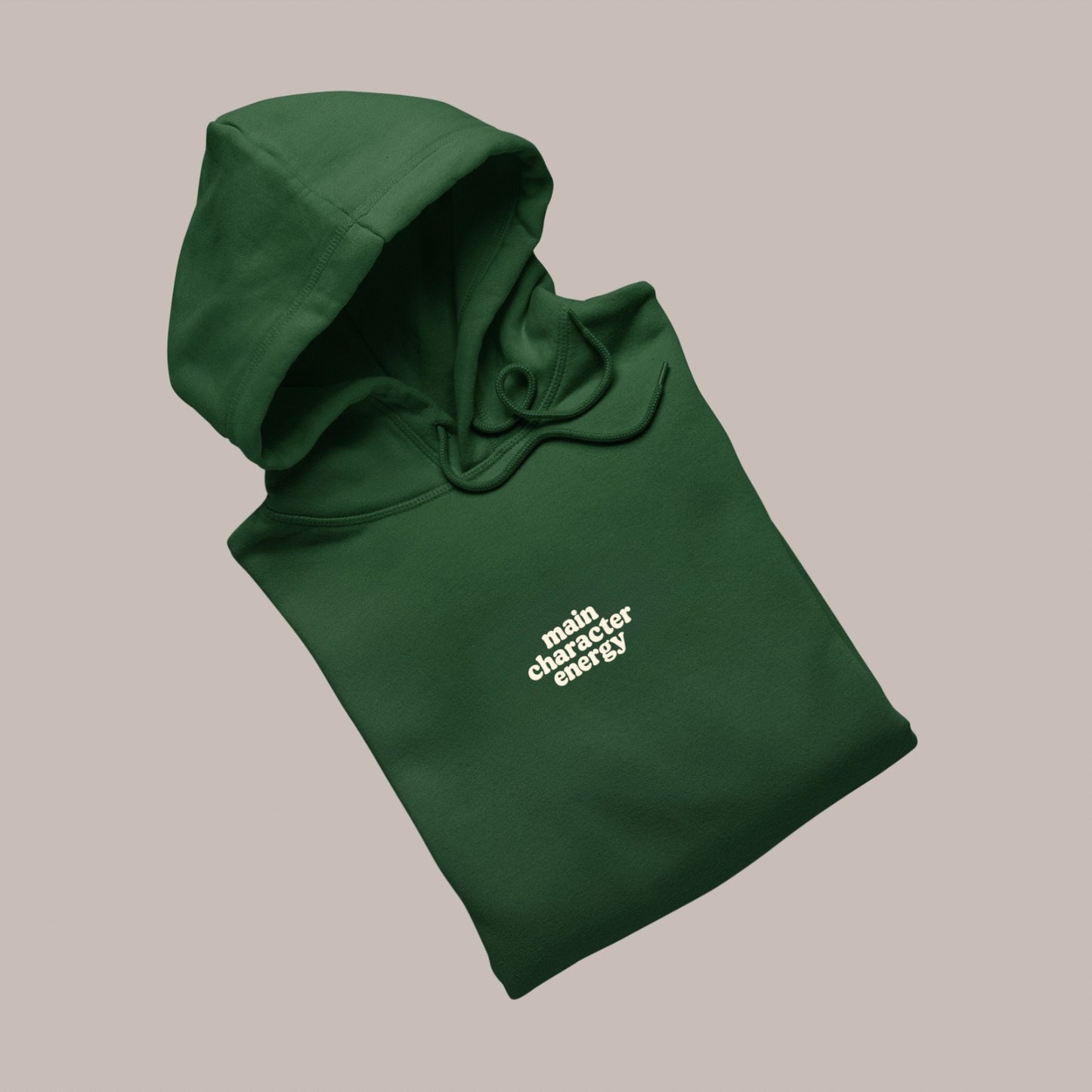 MAIN CHARACTER ENERGY — Puff Hoodie (BOTTLE GREEN) 400 premium GSM