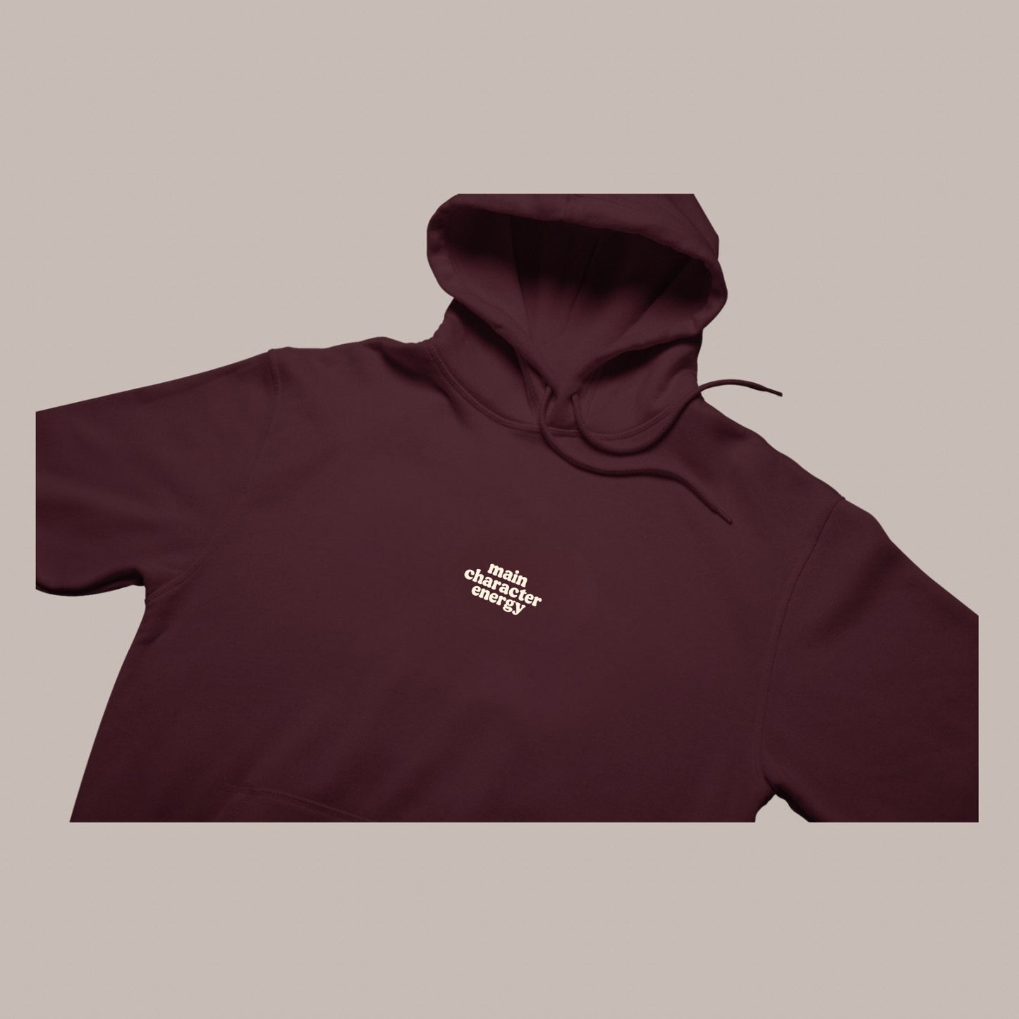 MAIN CHARACTER ENERGY — Puff Hoodie (MAROON) 400 premium GSM