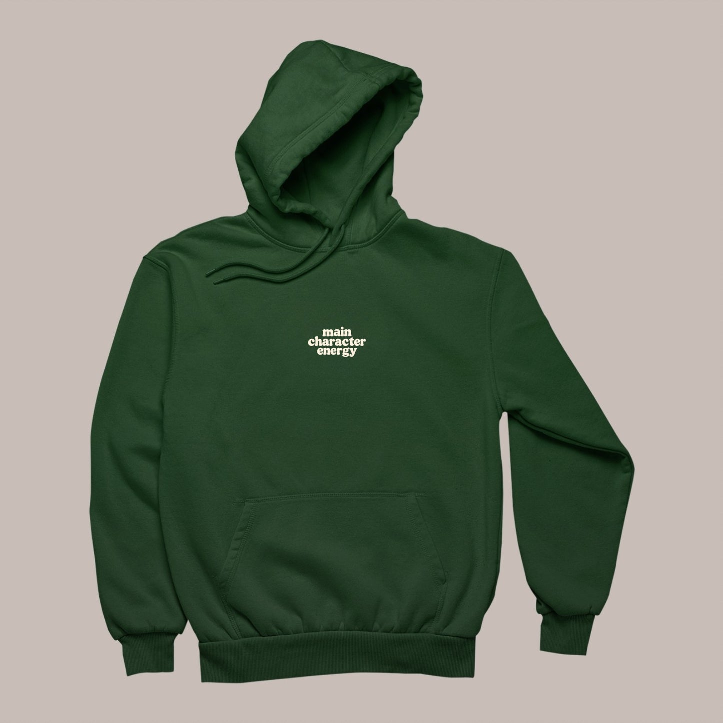 MAIN CHARACTER ENERGY — Puff Hoodie (BOTTLE GREEN) 400 premium GSM