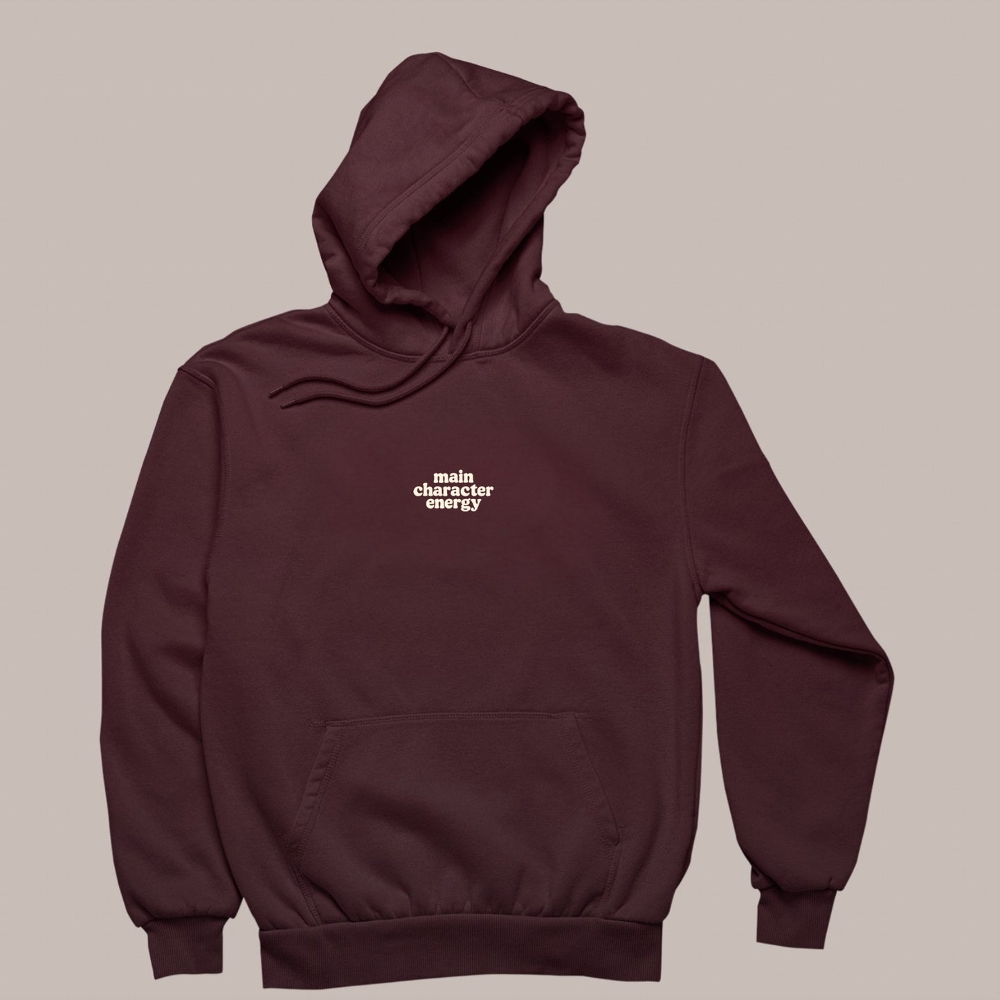 MAIN CHARACTER ENERGY — Puff Hoodie (MAROON) 400 premium GSM