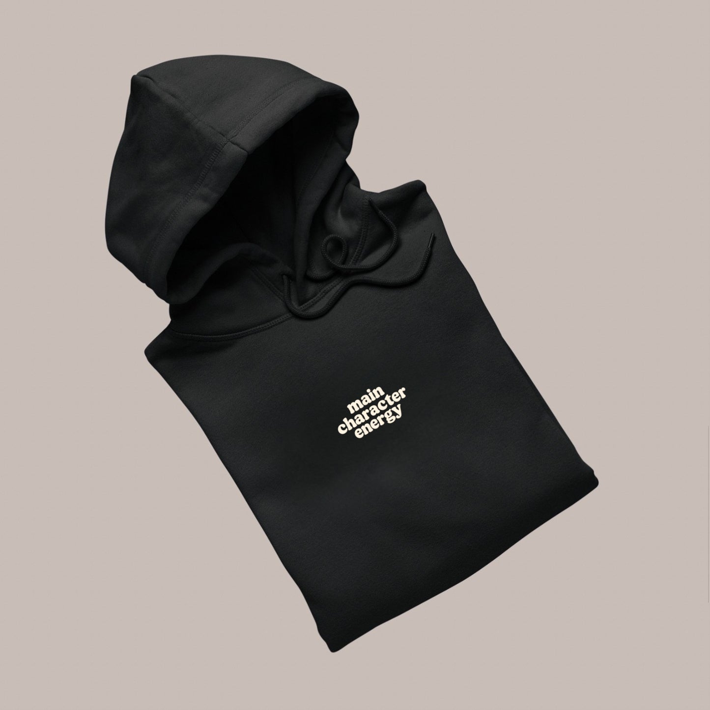 MAIN CHARACTER ENERGY — Puff Hoodie (BLACK) 400 premium GSM
