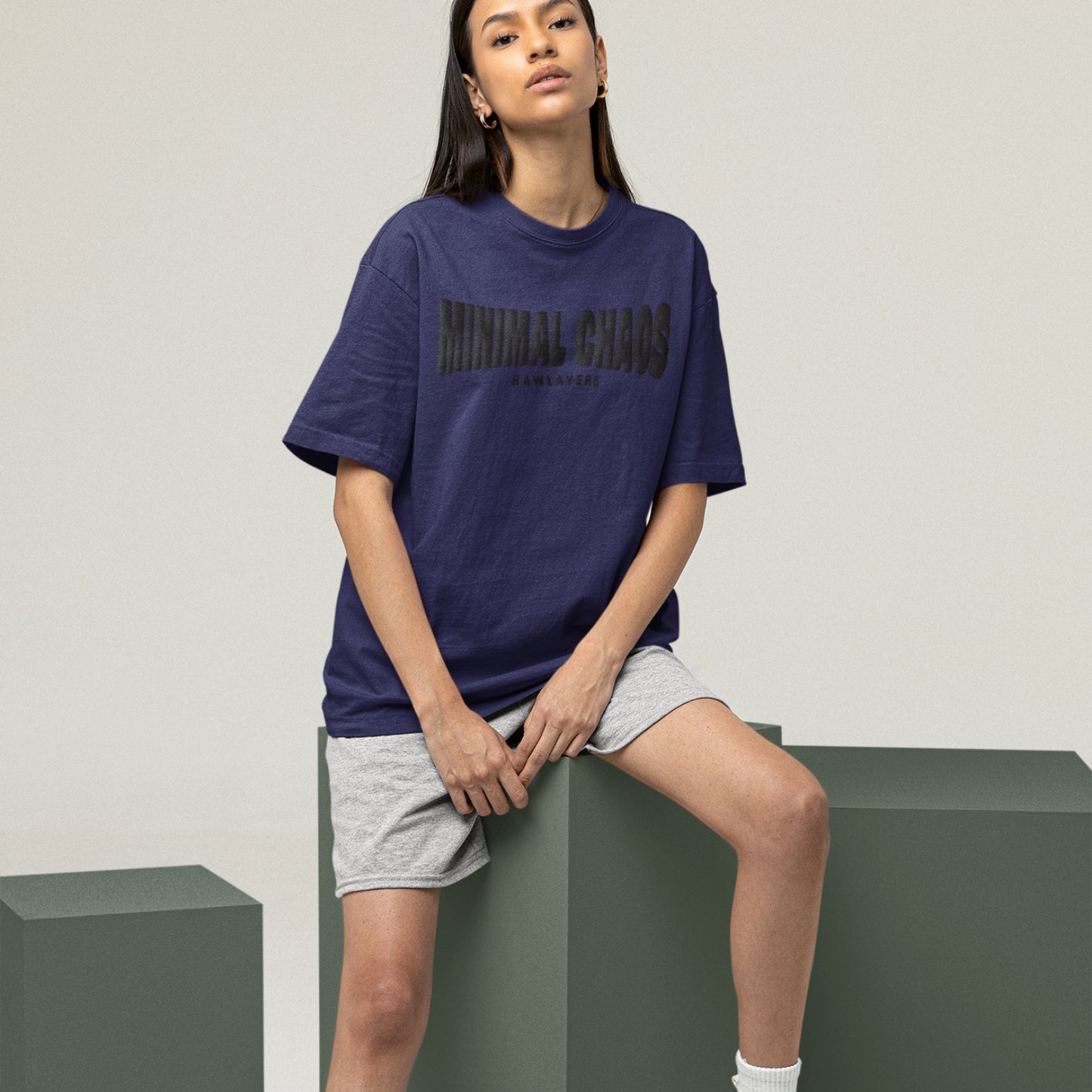 MINIMAL CHAOS® Oversized T-Shirt-ROYAL BLUE