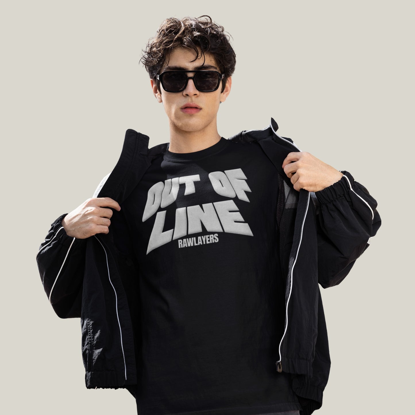 OUT OF LINE® Oversized T-Shirt-BLACK