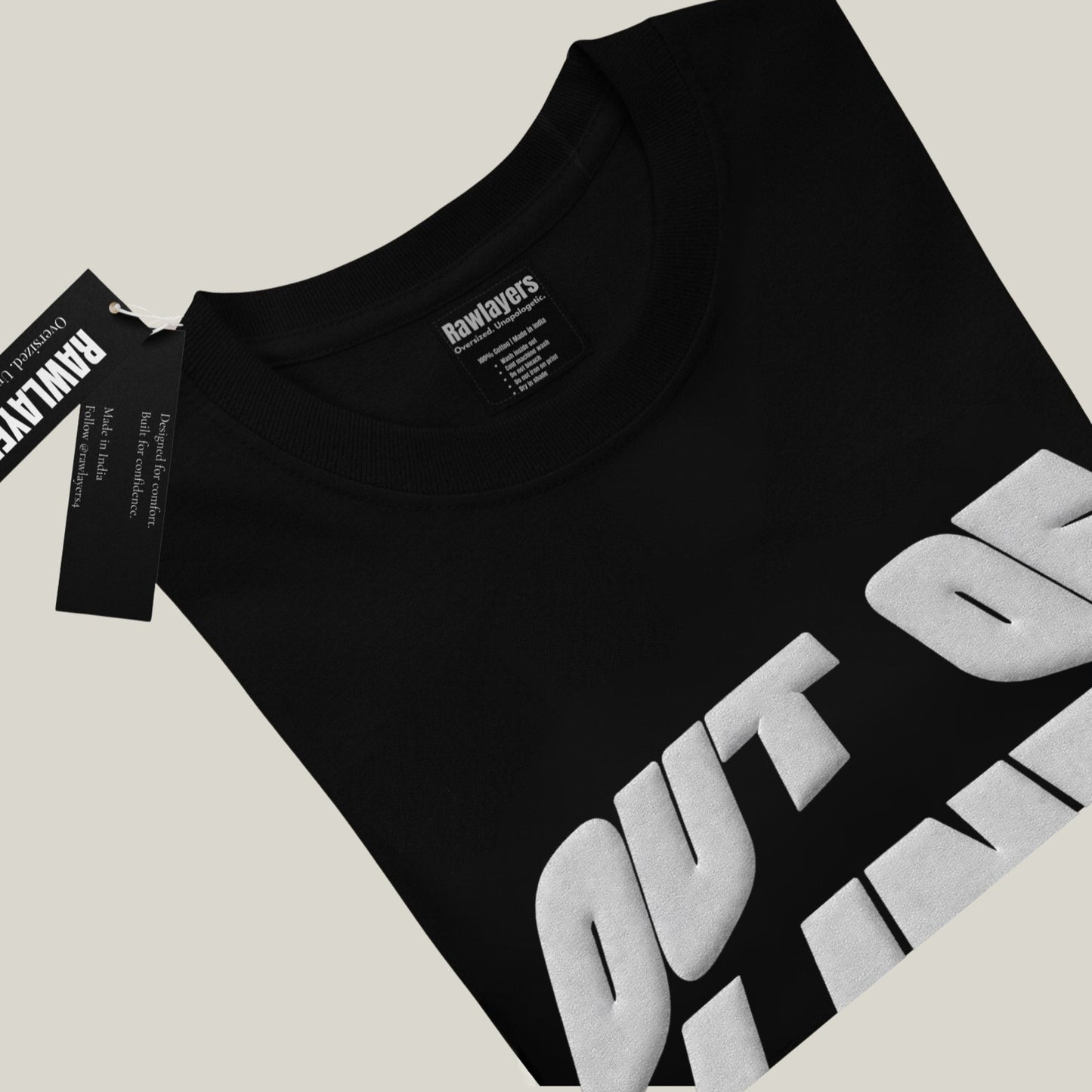OUT OF LINE® Oversized T-Shirt-BLACK