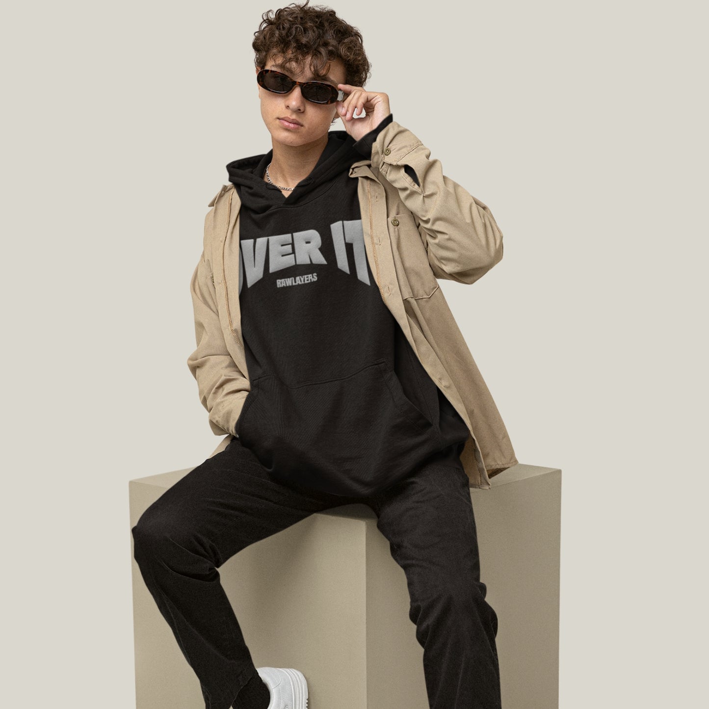 OVER IT.® Oversized Hoodie-BLACK