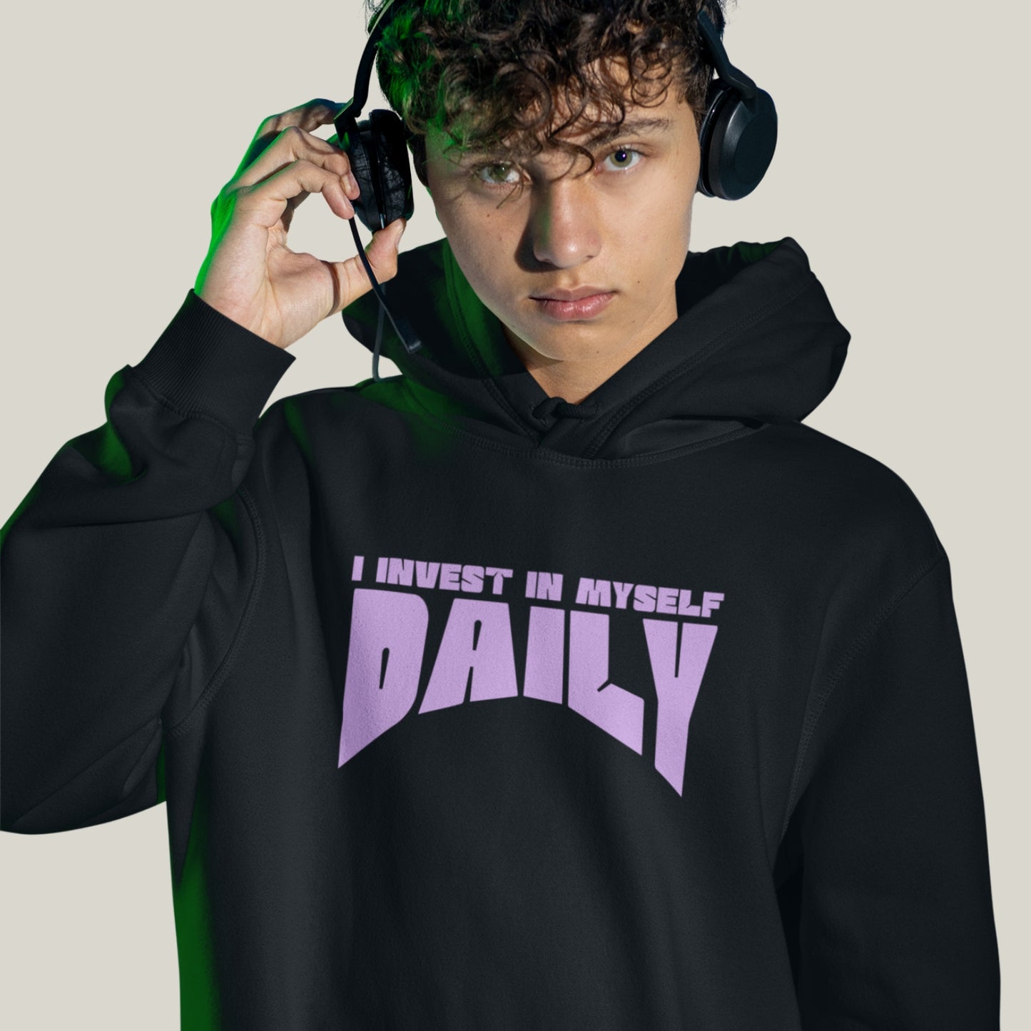 INVEST IN MYSELF – Oversized Hoodie-BLACK