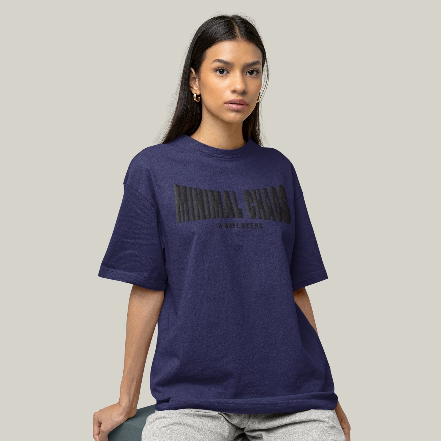 MINIMAL CHAOS® Oversized T-Shirt-ROYAL BLUE