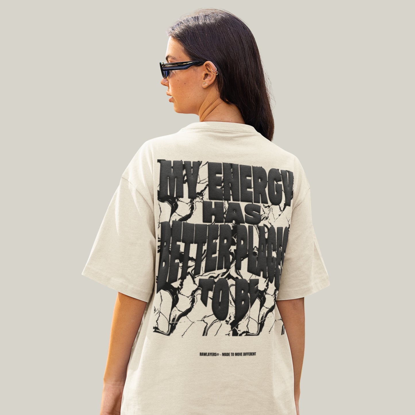 OVER IT.® Oversized T-Shirt-OFF WHITE