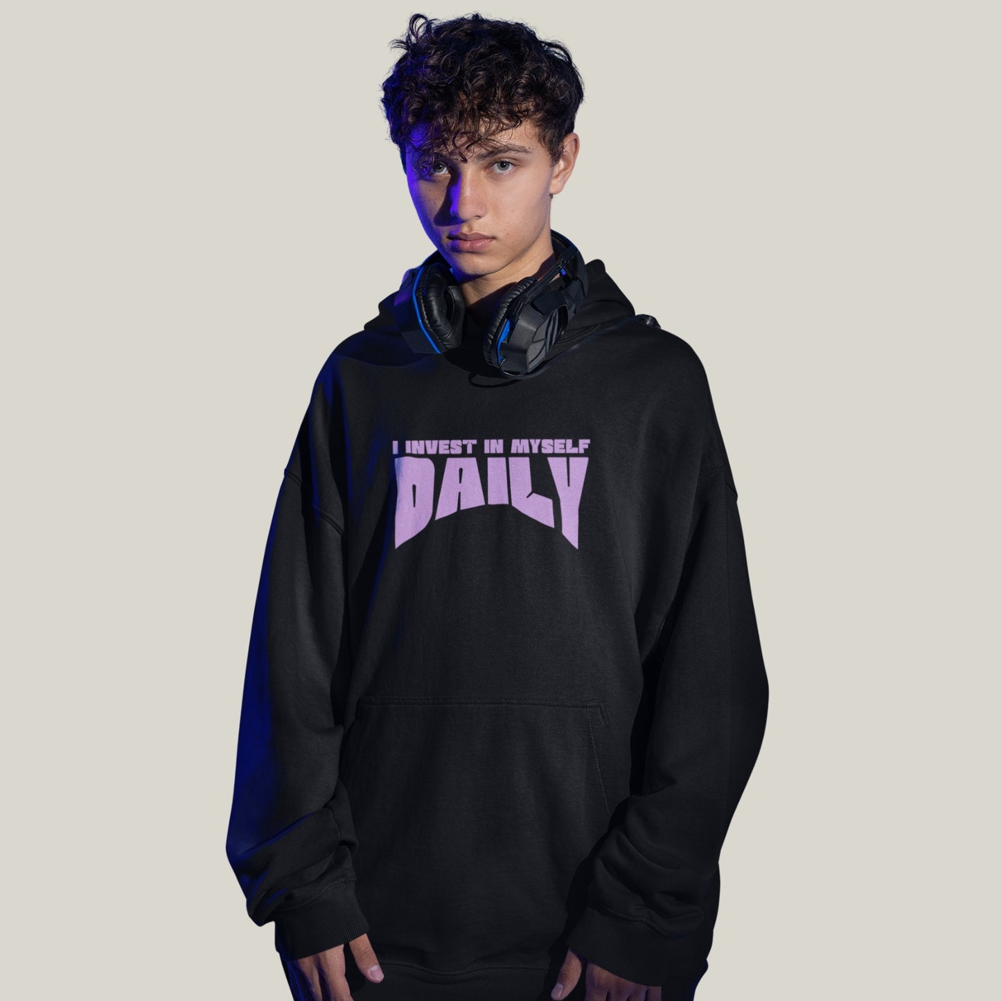INVEST IN MYSELF – Oversized Hoodie-BLACK