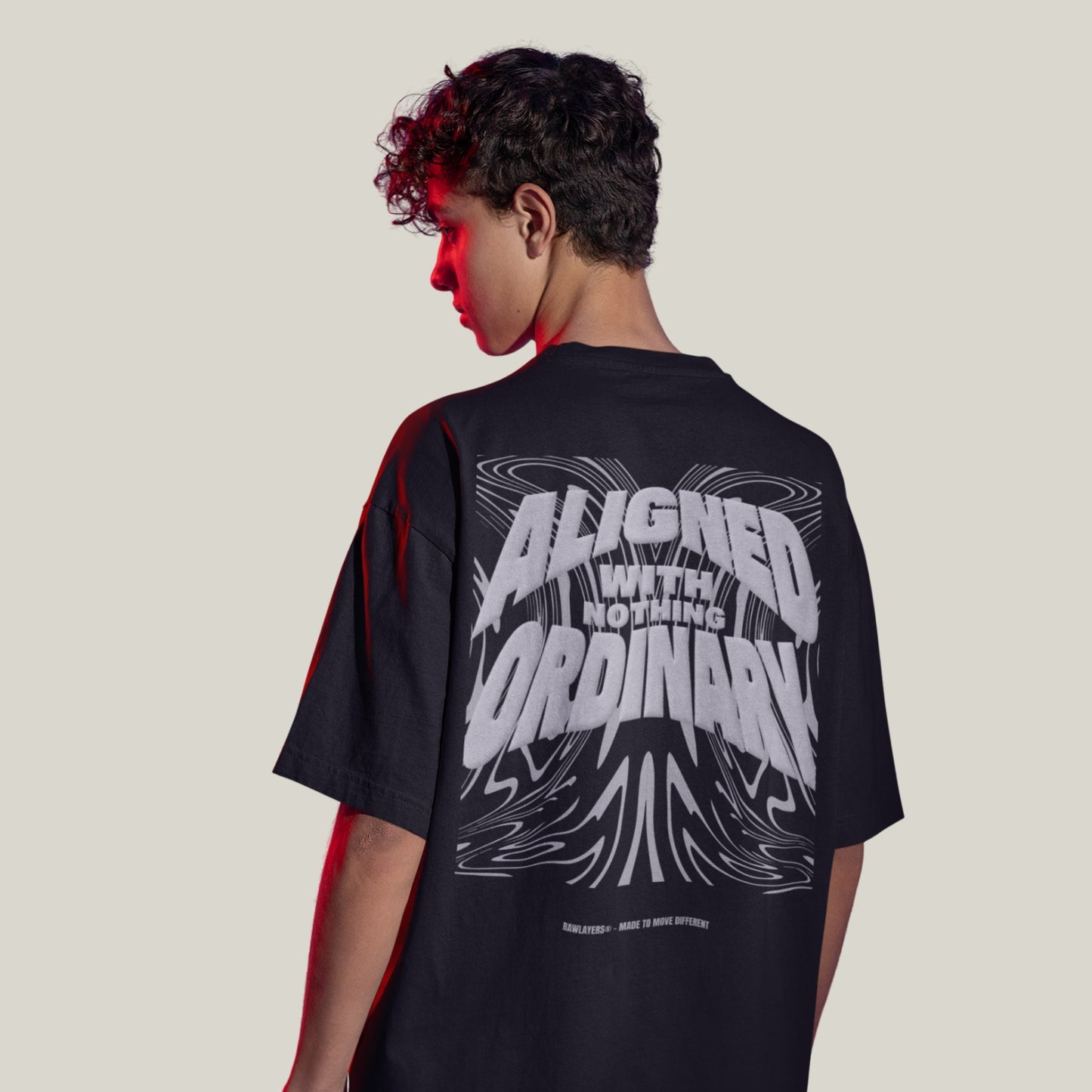 OUT OF LINE® Oversized T-Shirt-BLACK