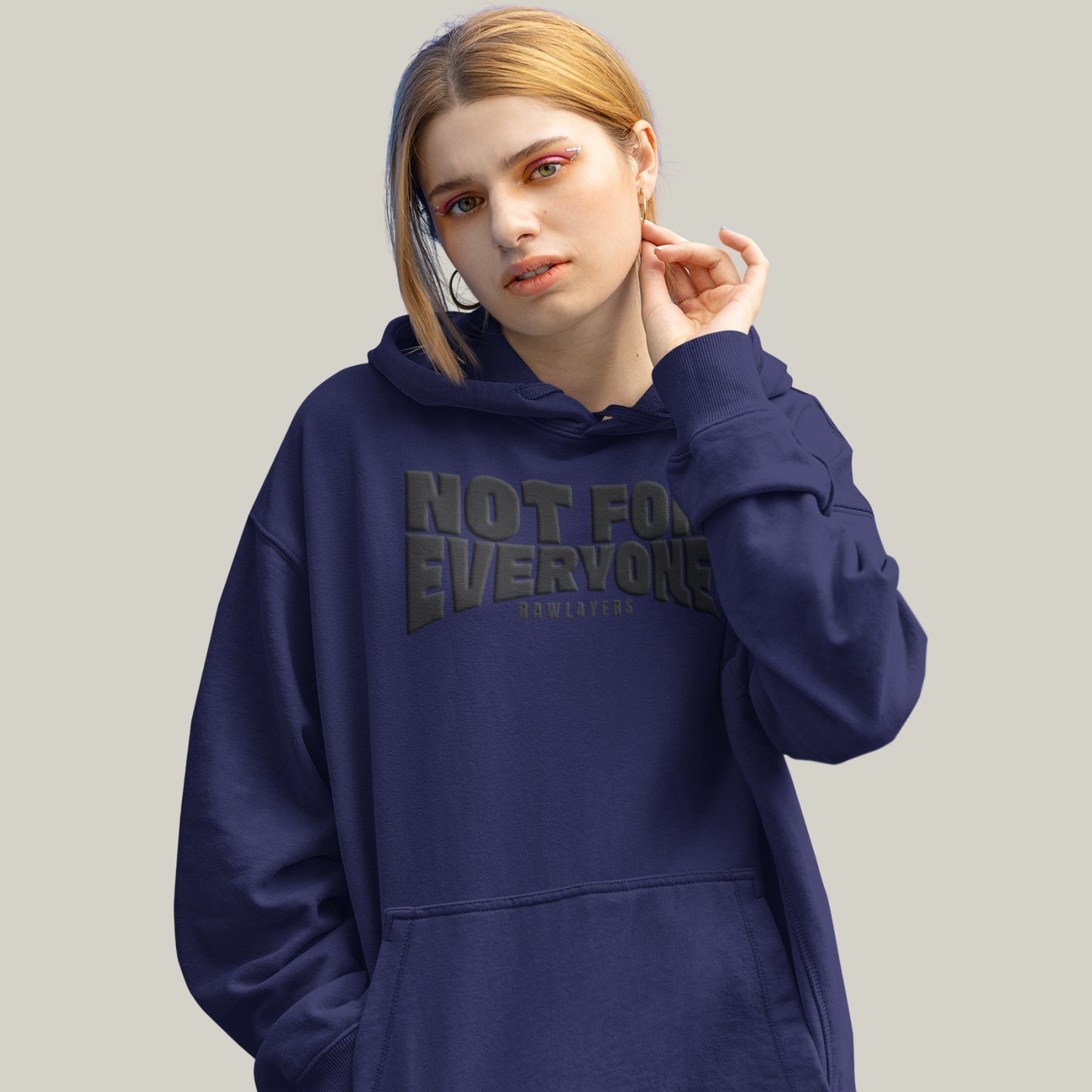 NOT FOR EVERYONE – Oversized Hoodie-NAVY BLUE