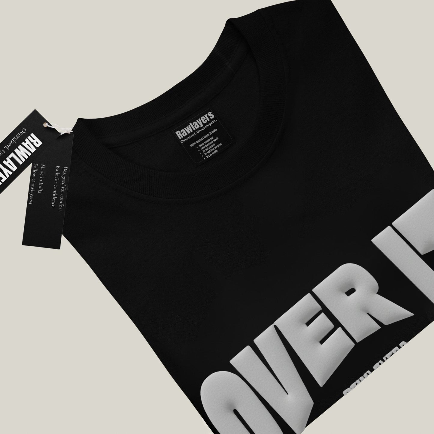 OVER IT.® Oversized T-Shirt-BLACK