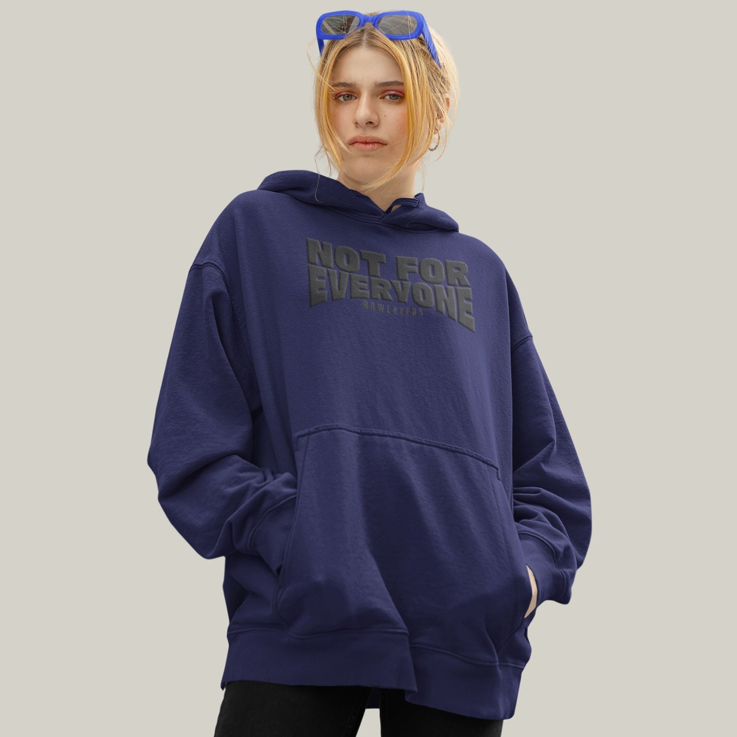 NOT FOR EVERYONE – Oversized Hoodie-NAVY BLUE