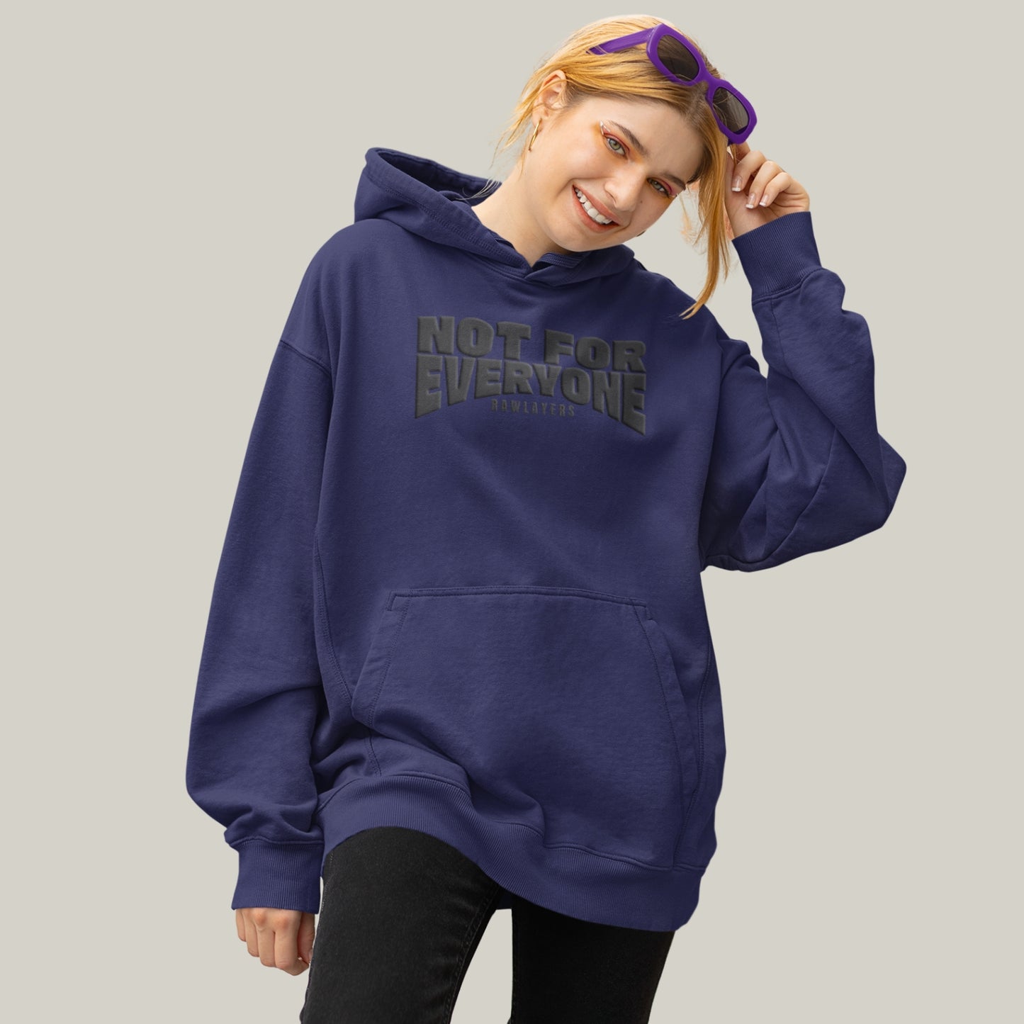 NOT FOR EVERYONE – Oversized Hoodie-NAVY BLUE