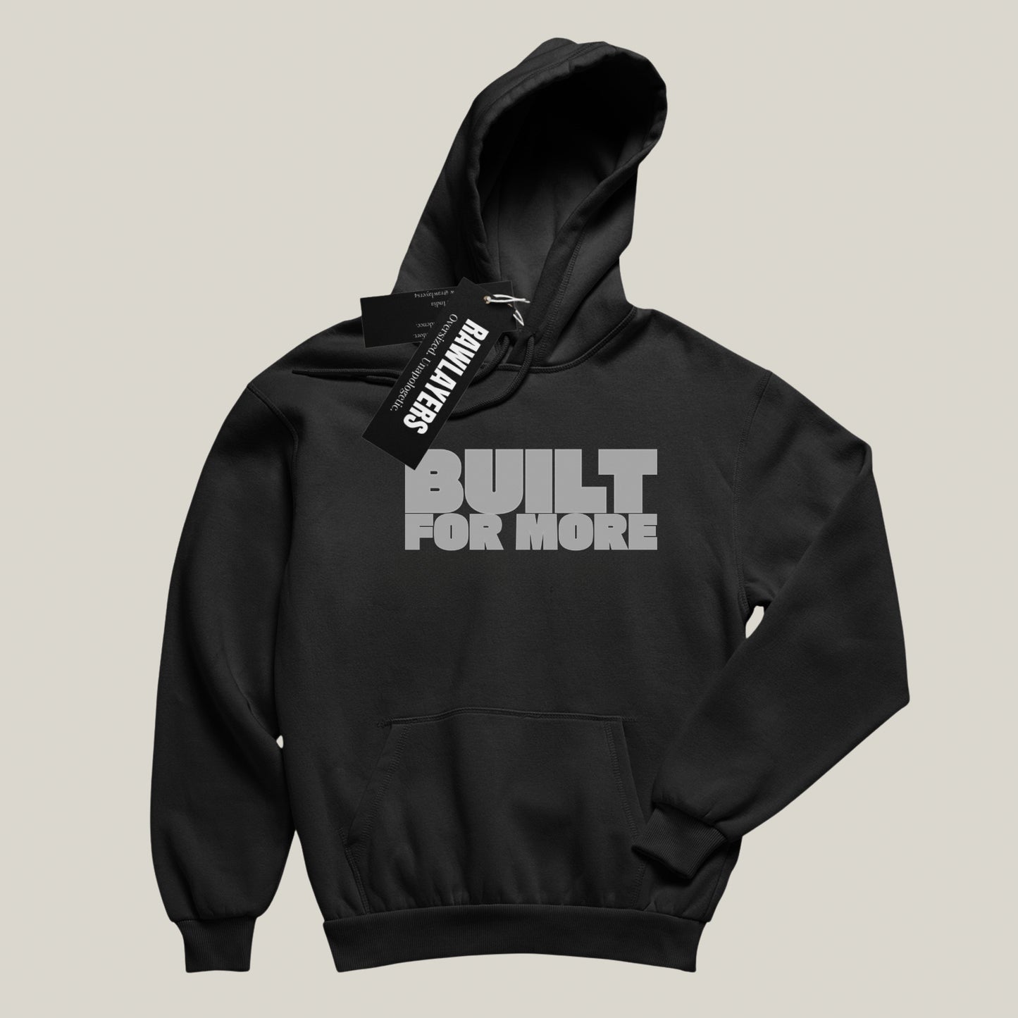 BUILT FOR MORE – Oversized 400 GSM Premium Hoodie-(Black)