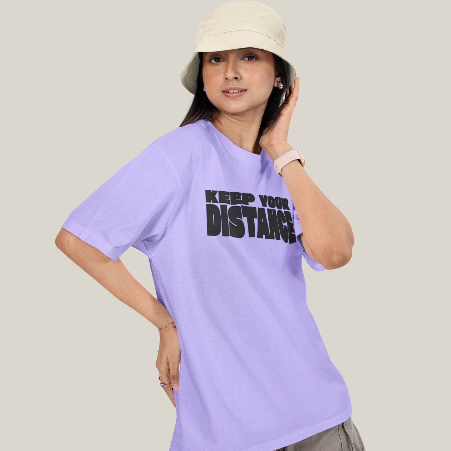 KEEP YOUR DISTANCE® Oversized T-shirt-Lavender