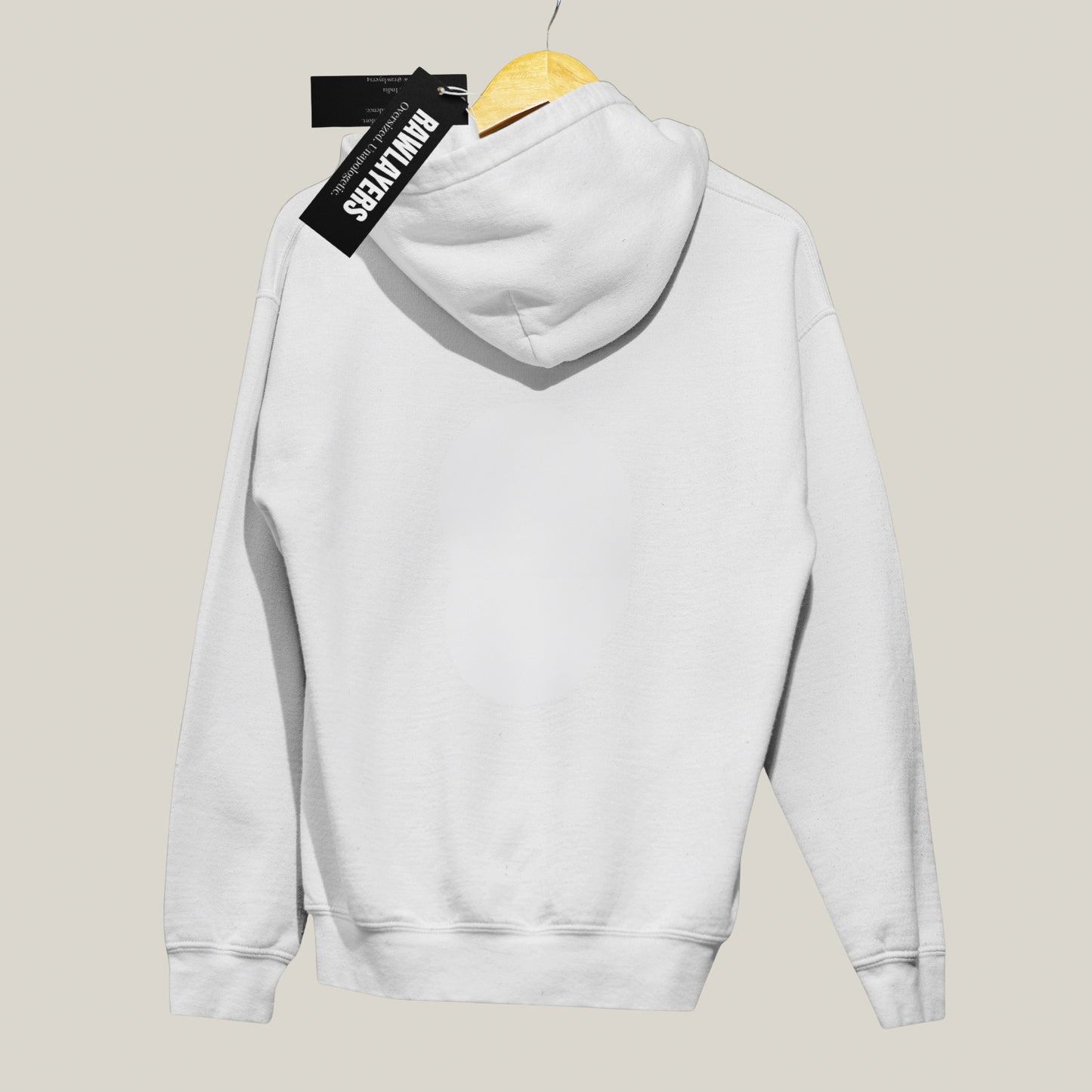 KEEP YOUR DISTANCE – Oversized 400 GSM Puff Print Hoodie-(White)