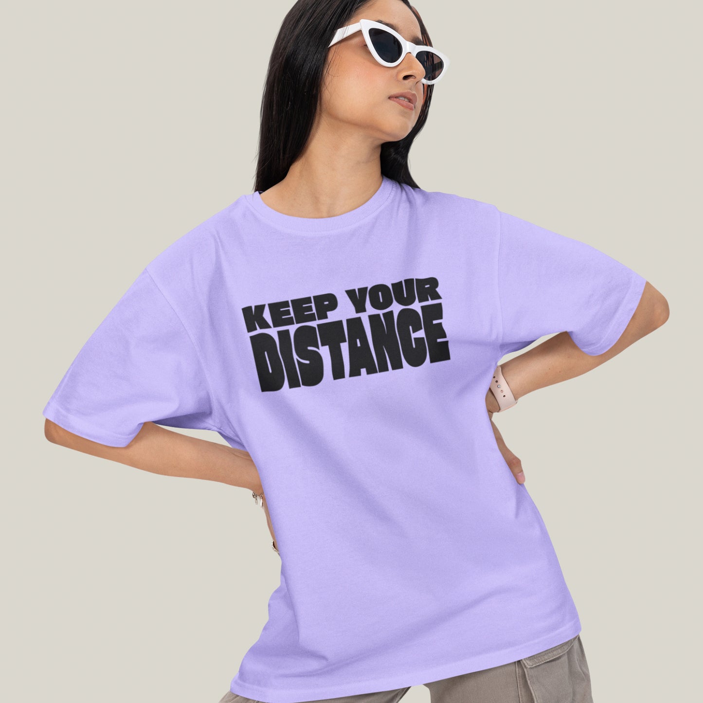 KEEP YOUR DISTANCE® Oversized T-shirt-Lavender
