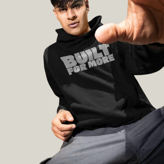 BUILT FOR MORE – Oversized 400 GSM Premium Hoodie-(Black)