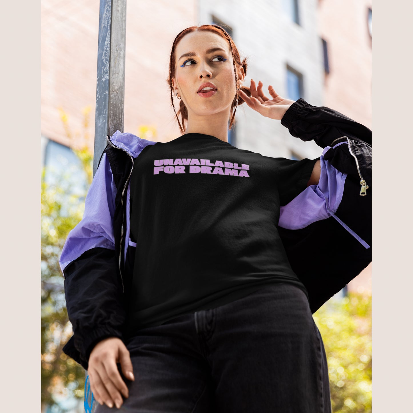 UNAVAILABLE FOR DRAMA – Oversized Tee 240 GSM (BLACK)