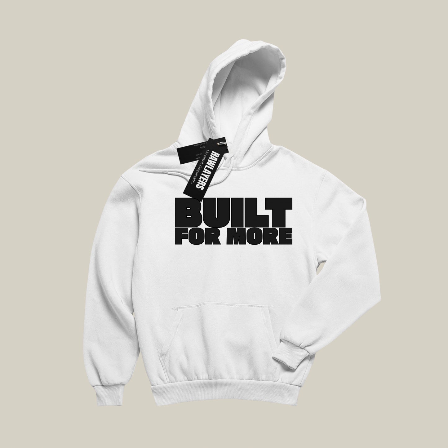 BUILT FOR MORE – Oversized 400 GSM Premium Hoodie-(White)
