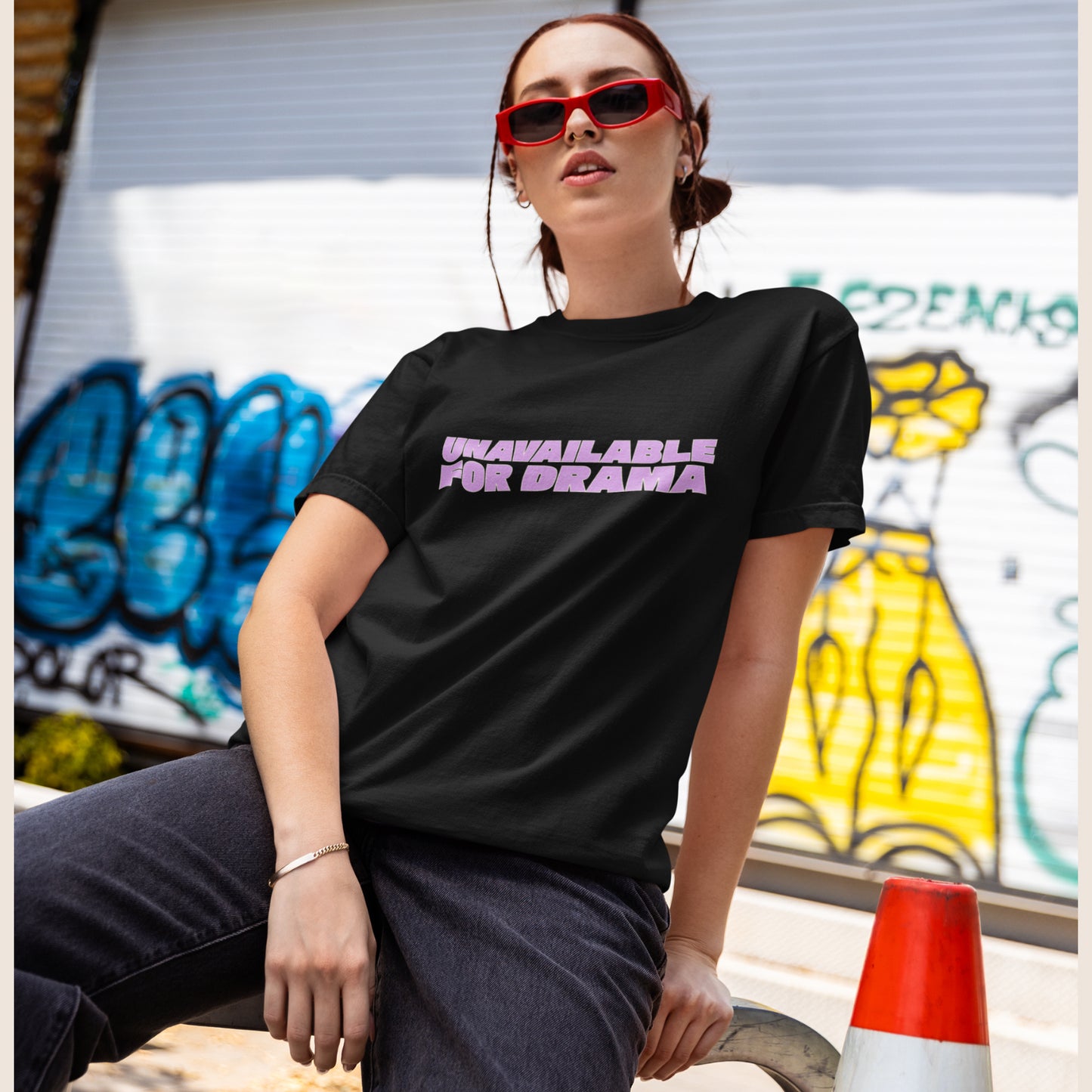 UNAVAILABLE FOR DRAMA – Oversized Tee 240 GSM (BLACK)