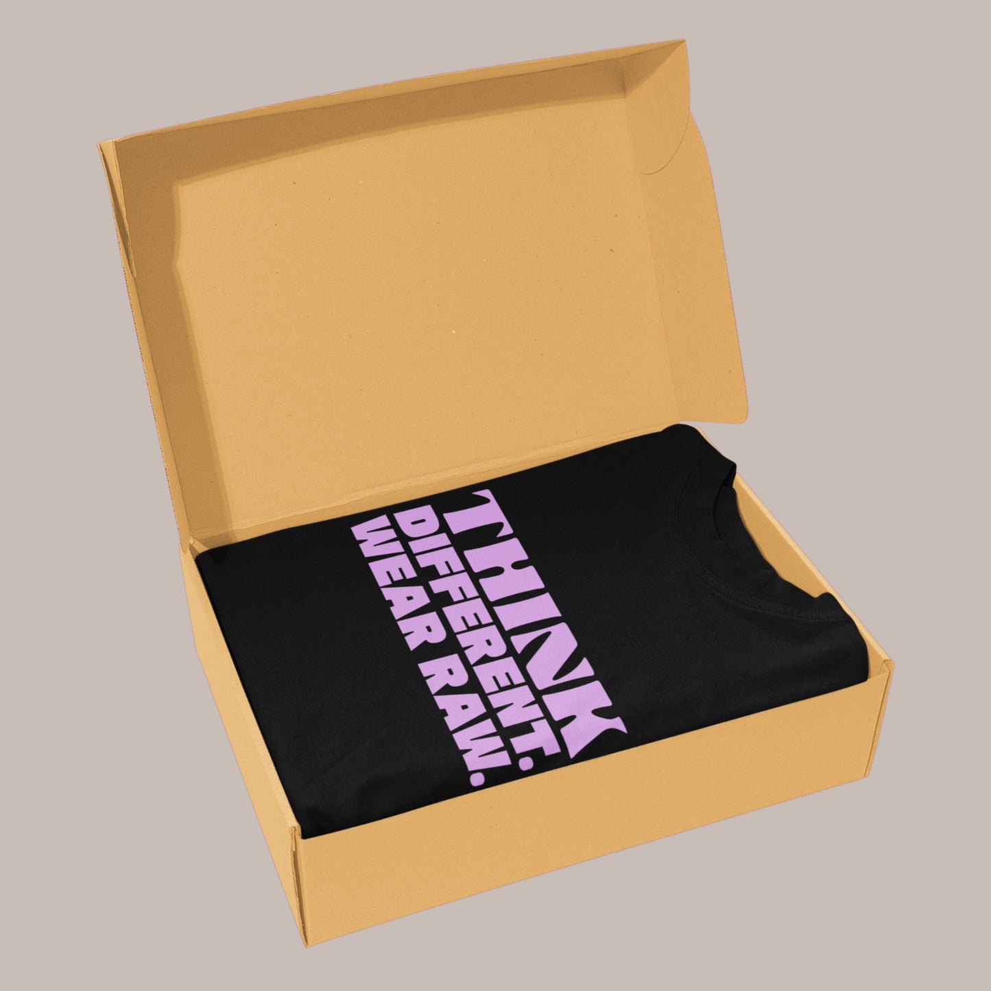 THINK DIFFERENT. WEAR RAW. – Oversized Tee 240 GSM (BLACK)