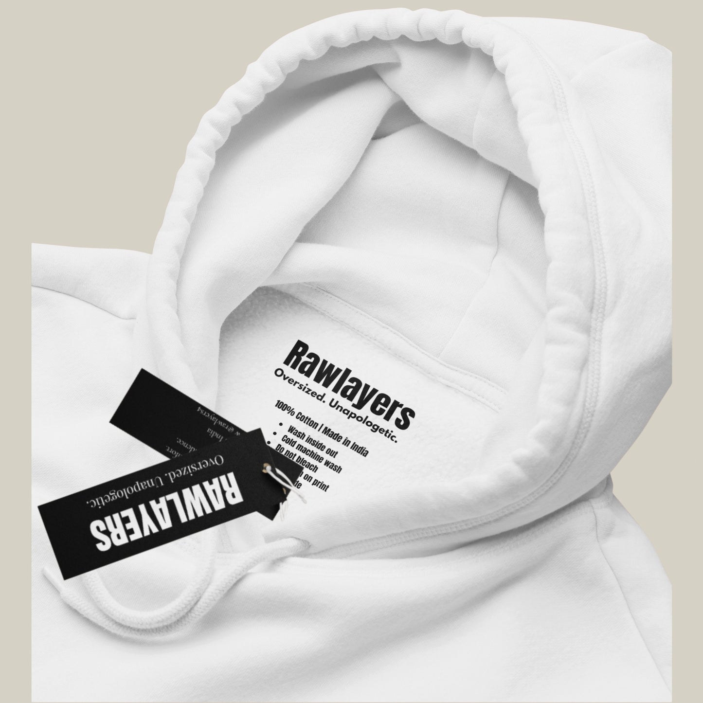 BUILT FOR MORE – Oversized 400 GSM Premium Hoodie-(White)