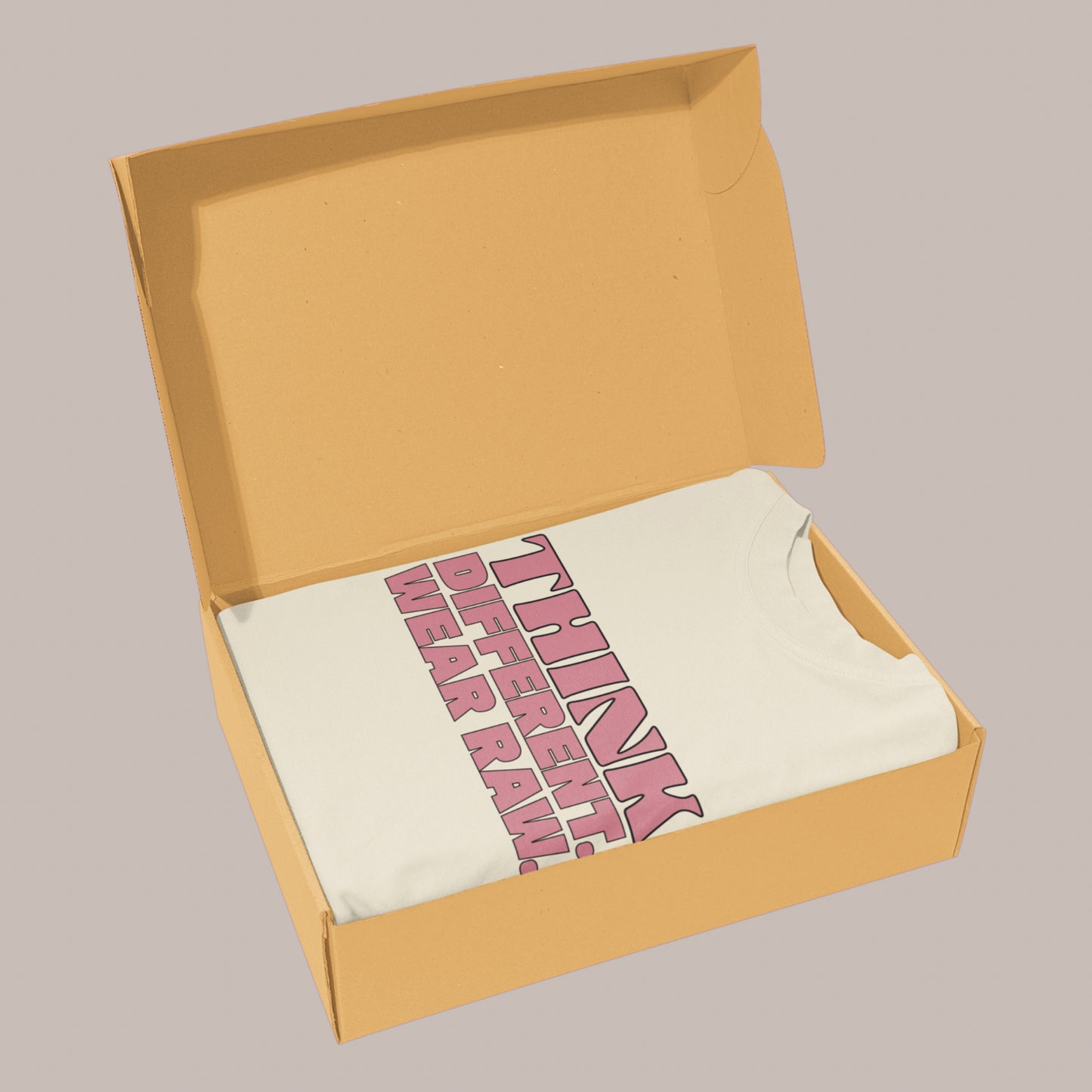 THINK DIFFERENT. WEAR RAW. – Oversized Tee
 240 GSM (OFF WHITE)