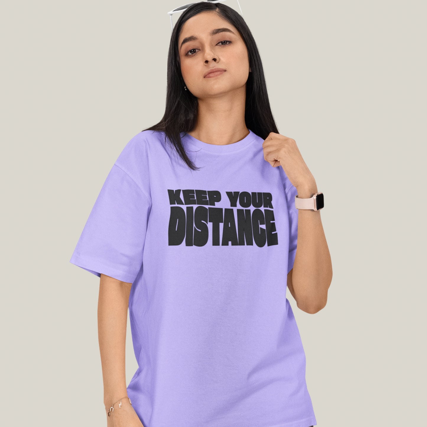 KEEP YOUR DISTANCE® Oversized T-shirt-Lavender