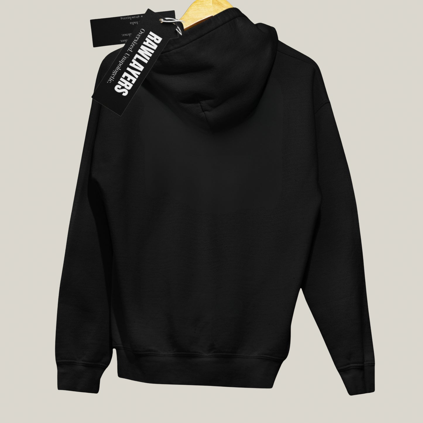 KEEP YOUR DISTANCE – Oversized 400 GSM Puff Print Hoodie-(Black)