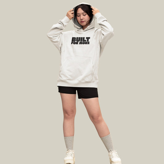 BUILT FOR MORE – Oversized 400 GSM Premium Hoodie-(White)