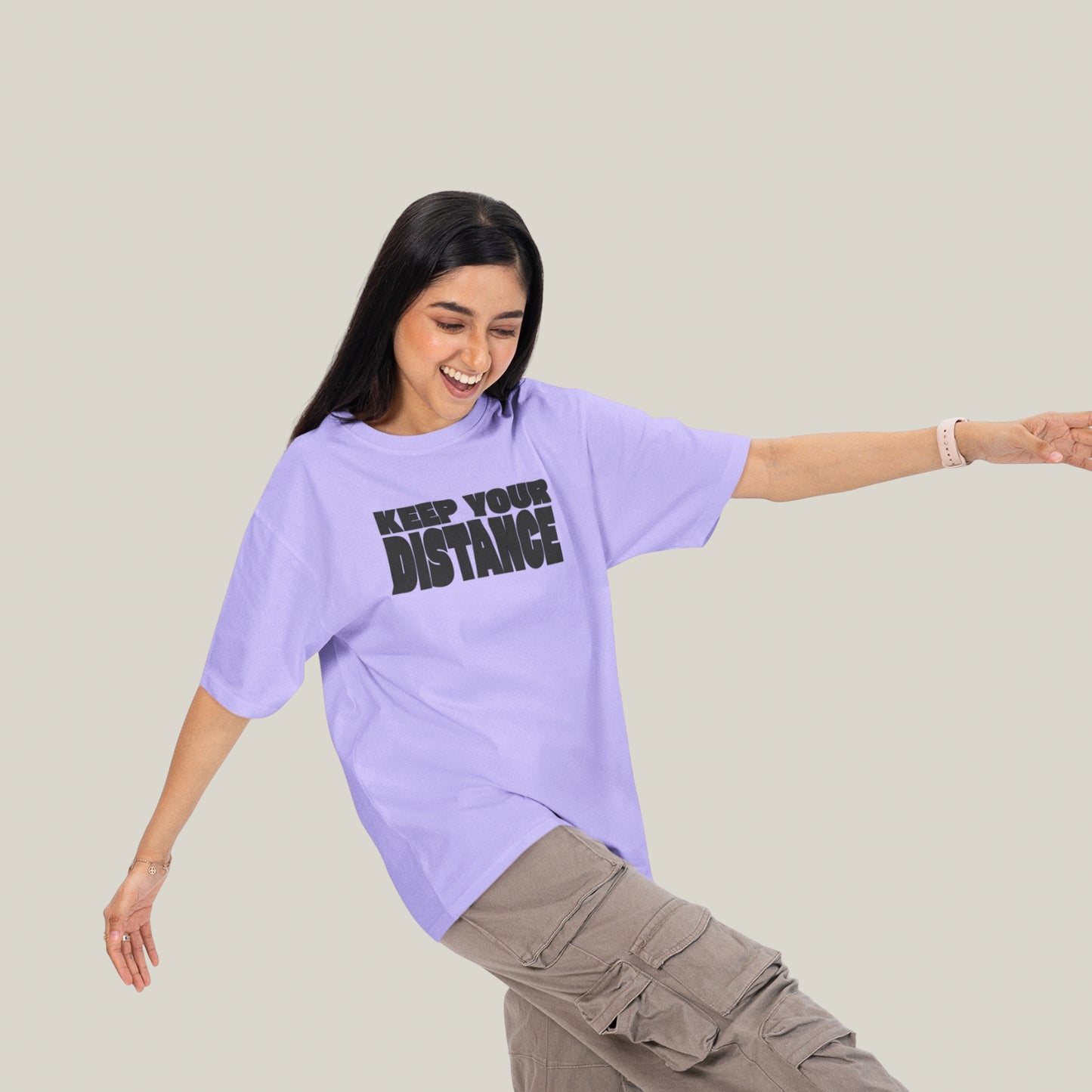 KEEP YOUR DISTANCE® Oversized T-shirt-Lavender