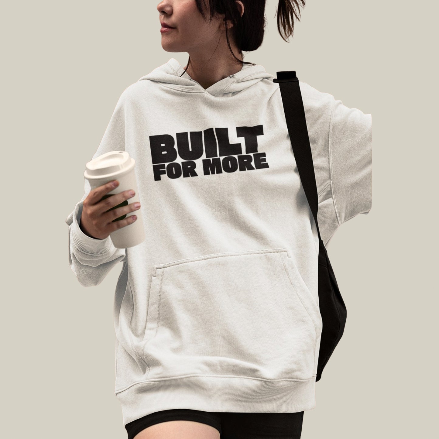 BUILT FOR MORE – Oversized 400 GSM Premium Hoodie-(White)