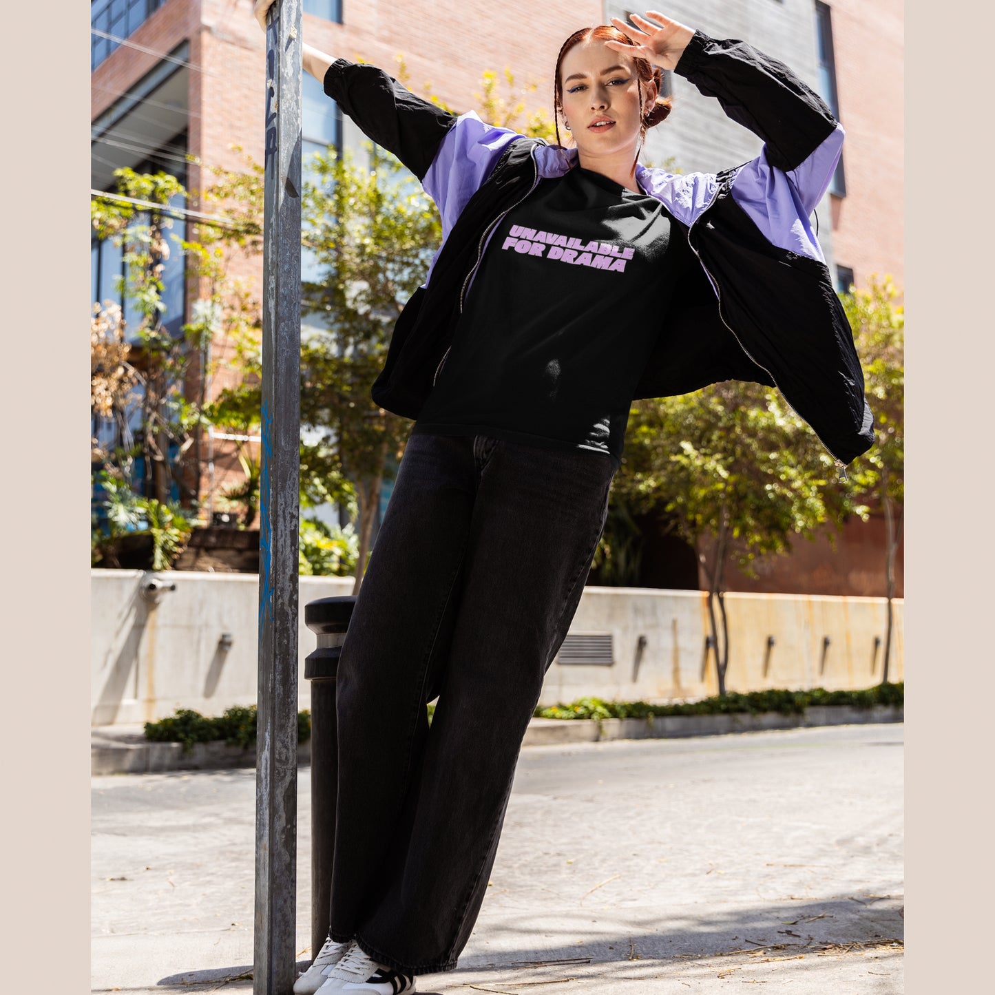 UNAVAILABLE FOR DRAMA – Oversized Tee 240 GSM (BLACK)