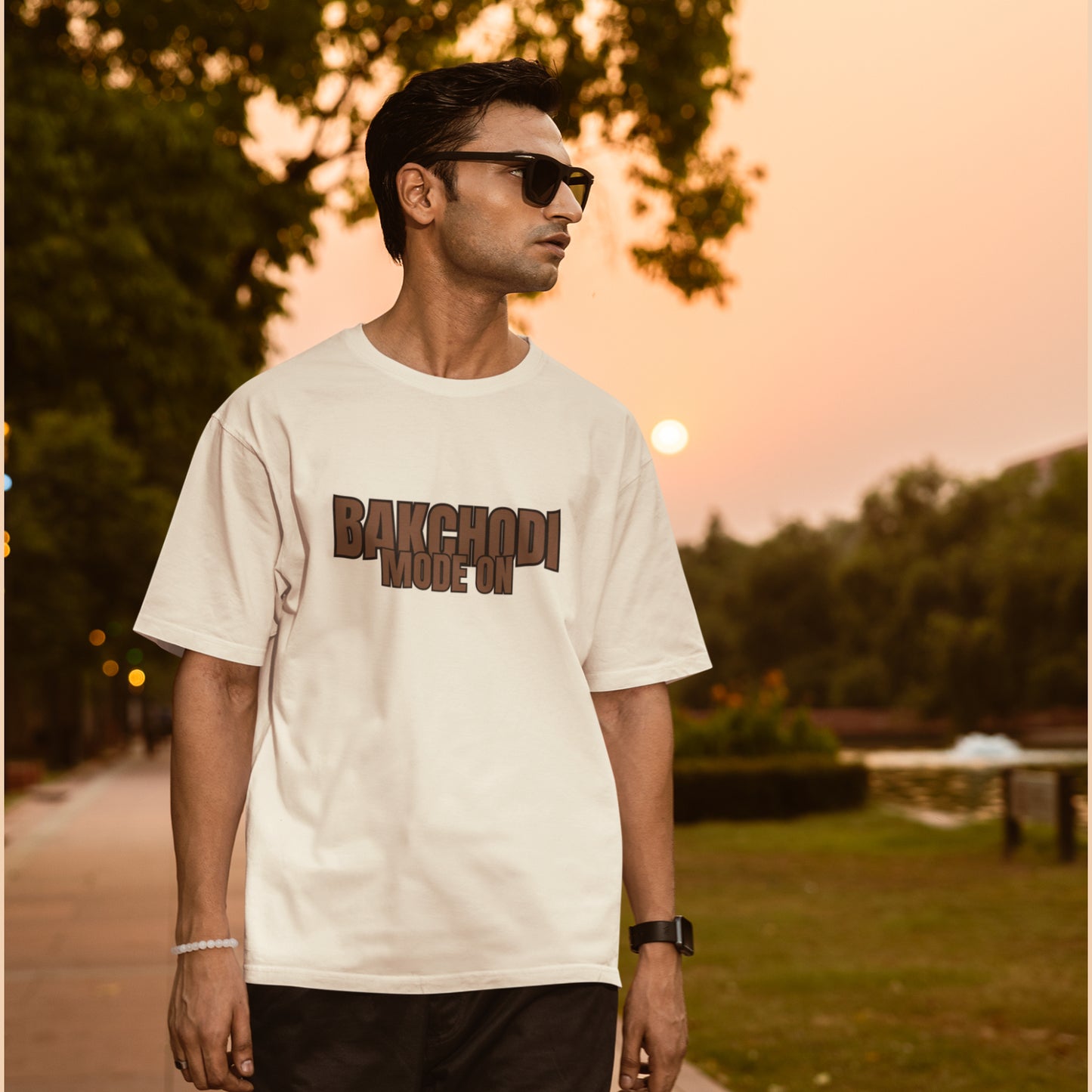 BAKCHODI MODE ON – Oversized Tee 240 GSM (OFF WHITE)