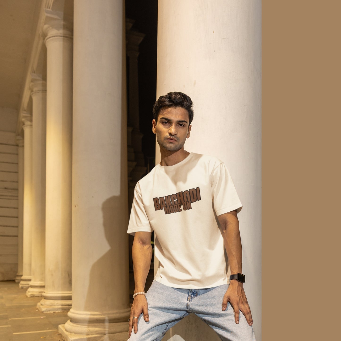 BAKCHODI MODE ON – Oversized Tee 240 GSM (OFF WHITE)